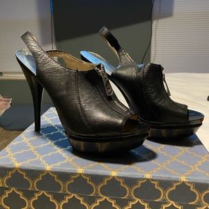 Michael Kors Front Zip Slingback Platform Heel